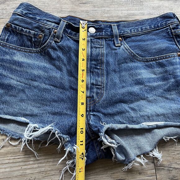 Levi's Denim Shorts 30 Vintage Cutoffs Blue - Picture 7 of 8
